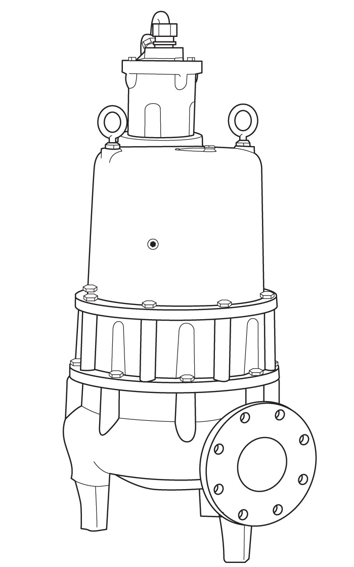 Hydromatic Submersible Sewage Pump, Recessed ImpellerPart #:S4LRC-3450 RPM