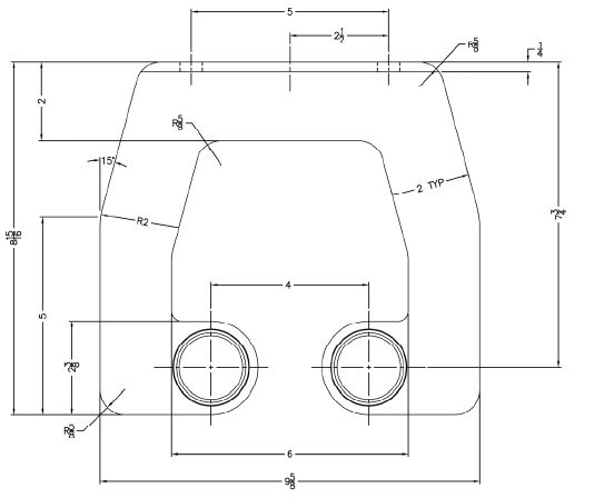 BJM Intermediate Guide Rail Bracket for SR-XP6Part #:SR-IGB- 6